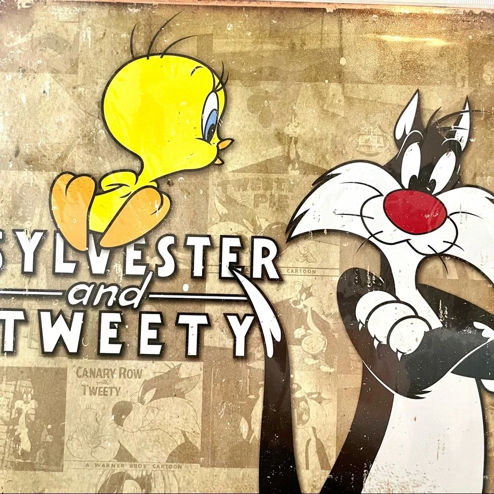 NEW Sylvester And Tweety Metal Sign